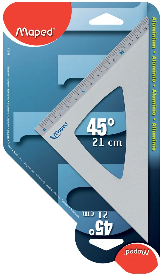 Maped Equerre 45 degrés, en aluminium | Papeterie-bureau.fr