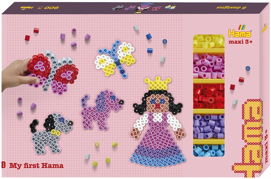HAMA Perles à repasser maxi + plaque à picots 'Peppa Pig